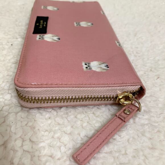 KATE SPADE Daycation Pink PAINTERLY OWL Zip Around NEDA Wallet - Picture 7 of 13